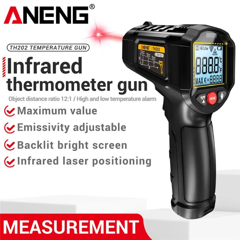 Industrial Laser Thermometer Gun - ANENG TH202 موازين الحرارة الصناعية المحمولة
