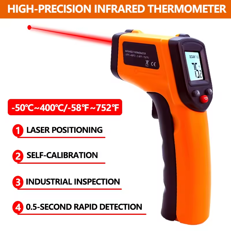 Industrial Laser Thermometer Gun - مقياس حرارة بالأشعة تحت الحمراء محمول