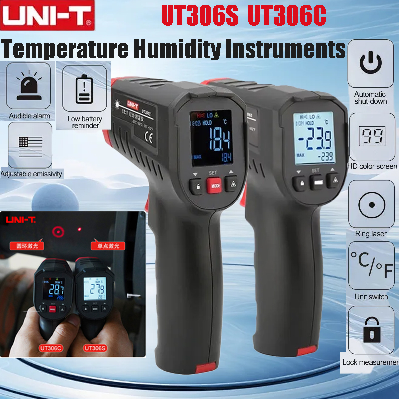 UNI-T UT306S UT306C ميزان الحر - مراجعة Industrial Laser Thermometer Gun وسعره
