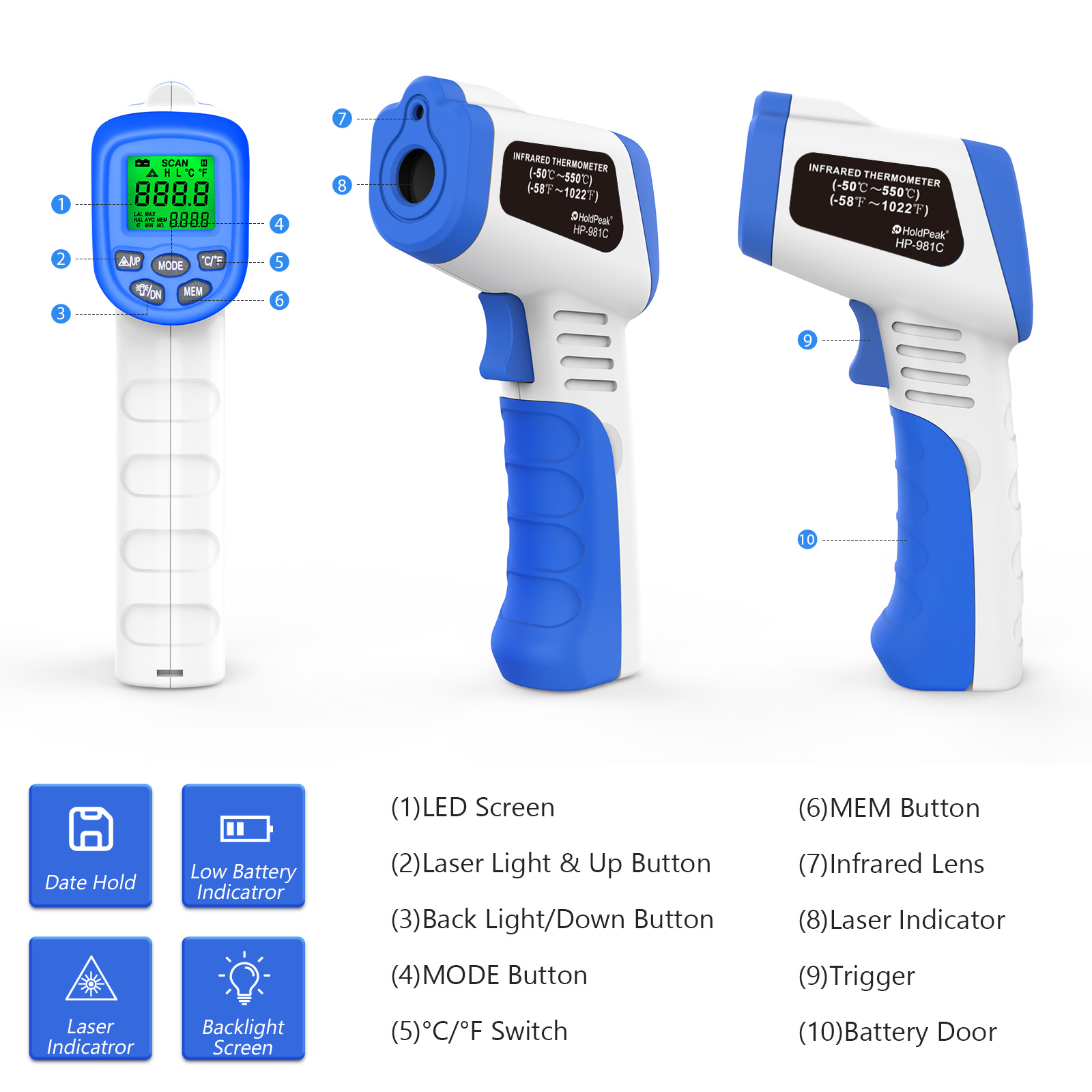 مقياس الحرارة بالأشعة تحت الحم - مراجعة Industrial Laser Thermometer Gun وسعره