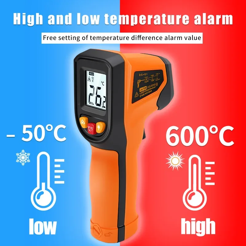 T400 T600 ميزان الحرارة الرقمي - مراجعة Industrial Laser Thermometer Gun وسعره