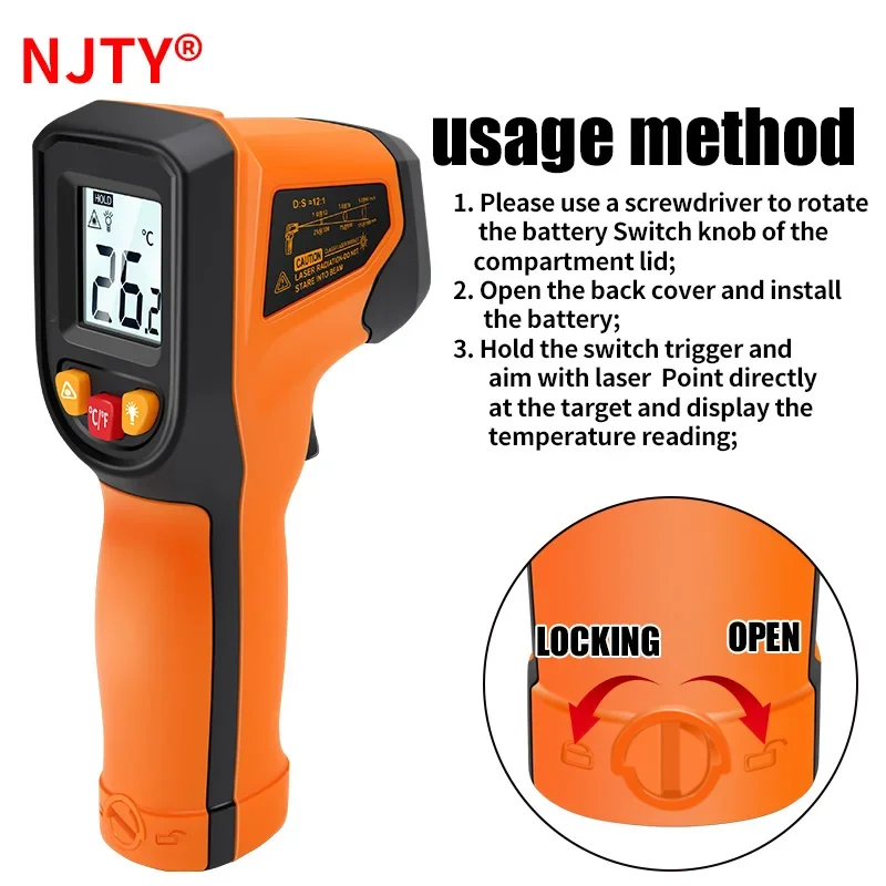 T400 T600 ميزان الحرارة الرقمي - مراجعة Industrial Laser Thermometer Gun وسعره