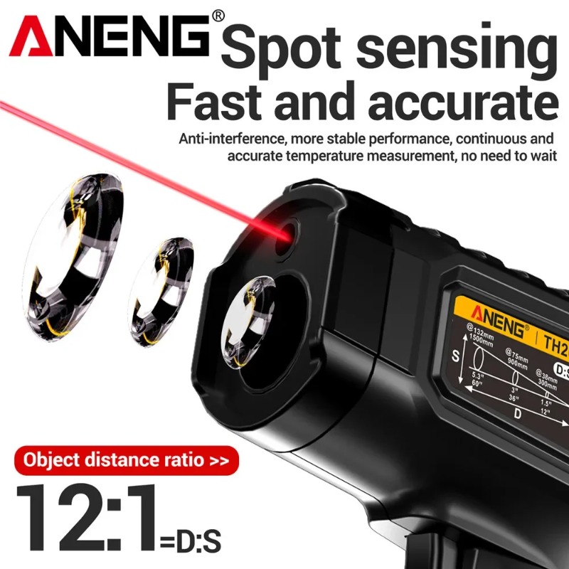 ANENG TH202 موازين الحرارة الص - مراجعة Industrial Laser Thermometer Gun وسعره