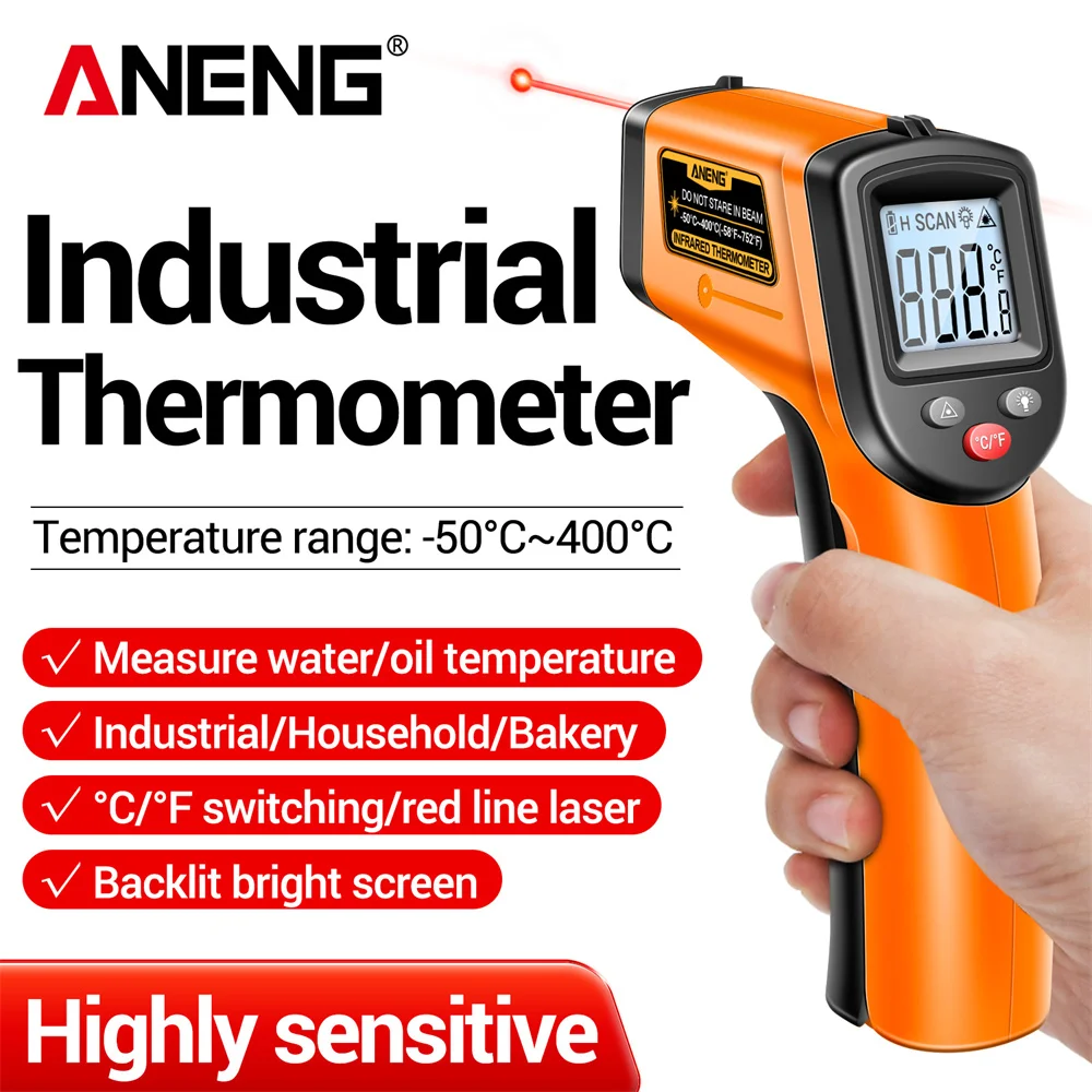 مقياس الحرارة الرقمي بالأشعة ت - مراجعة Industrial Laser Thermometer Gun وسعره