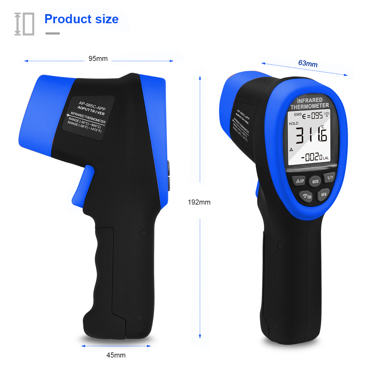 مسدس قياس الحرارة بالأشعة تحت  - مراجعة Industrial Laser Temperature Sensor وسعره