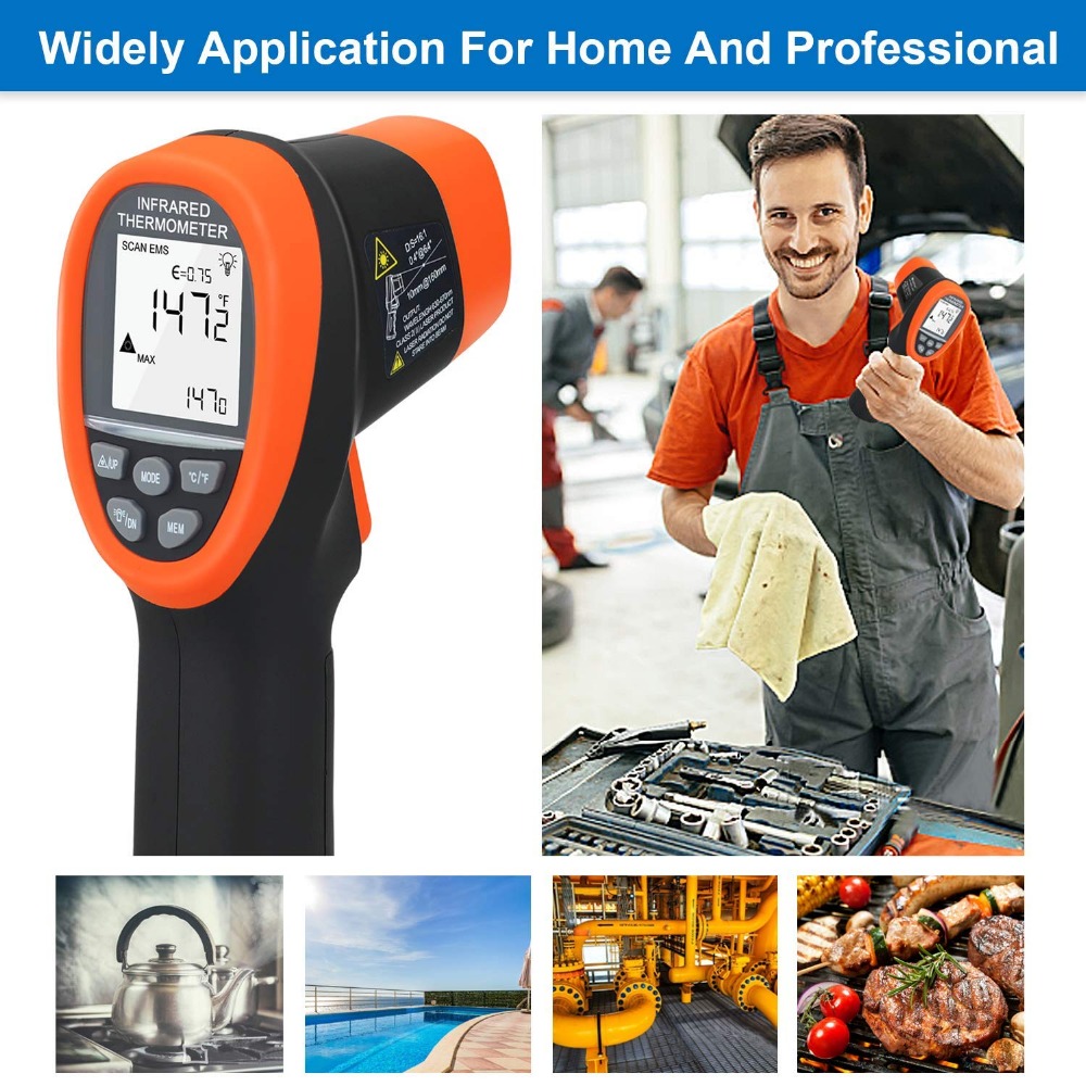 جهاز قياس الحرارة الرقمي BTMET - مراجعة Industrial Laser Thermometer Gun وسعره