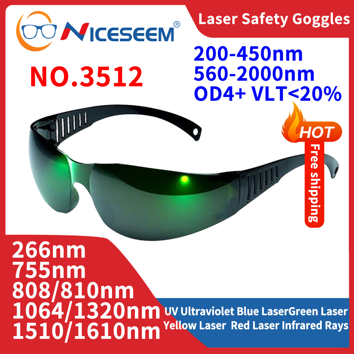 نظارات واقية من الرصاص واقية م - مراجعة Laser Safety Goggles وسعره