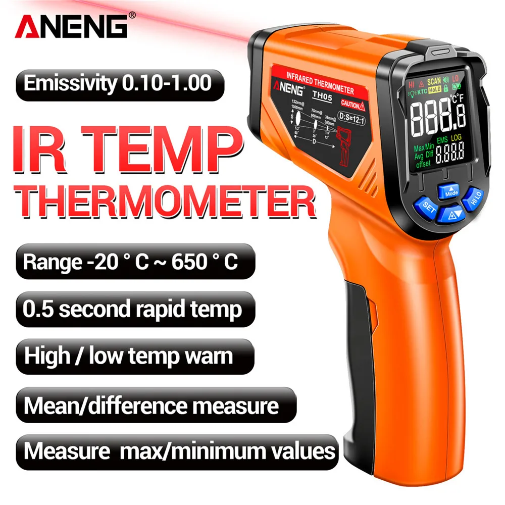 مقياس حرارة بالأشعة تحت الحمرا - مراجعة Industrial Laser Thermometer Gun وسعره