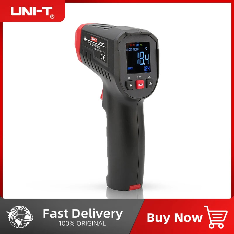 UNI-T ميزان الحرارة الرقمي عدم - مراجعة Industrial Laser Thermometer Gun وسعره