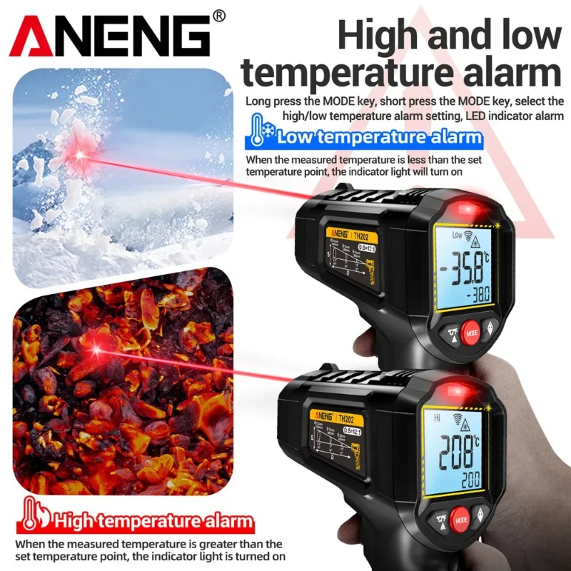 مقياس حرارة بالأشعة تحت الحمرا - مراجعة Industrial Laser Thermometer Gun وسعره