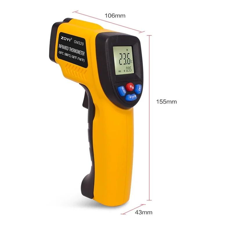 مقياس حرارة محمول بالأشعة تحت  - مراجعة Industrial Laser Thermometer Gun وسعره